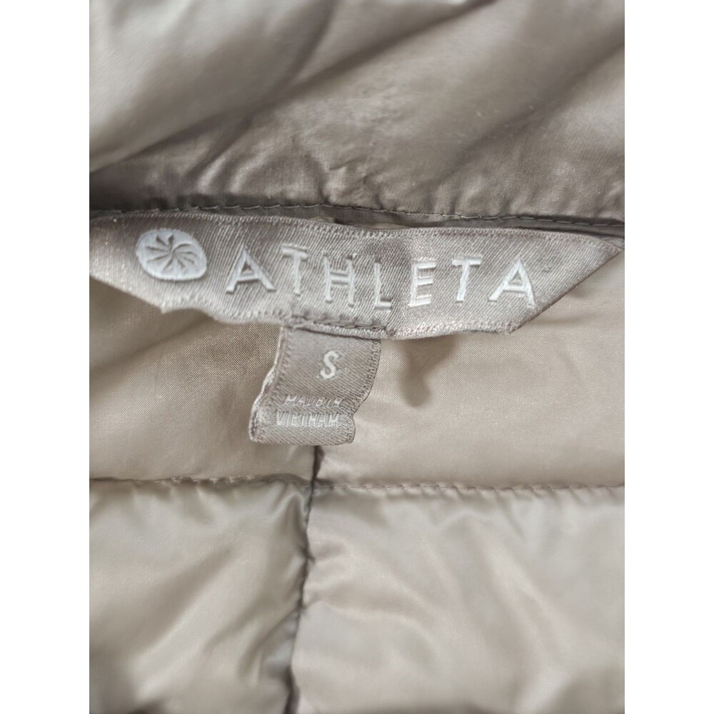 ATHLETA Jacket Womens Packable Goose Down Downkind Lightweight Puffer Small Grey - Picture 7 of 9